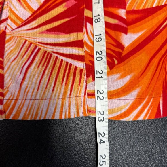 VTG Company Collection Womens Linen Blend Button-Up Shirt Tropical Size PL - Picture 4 of 7